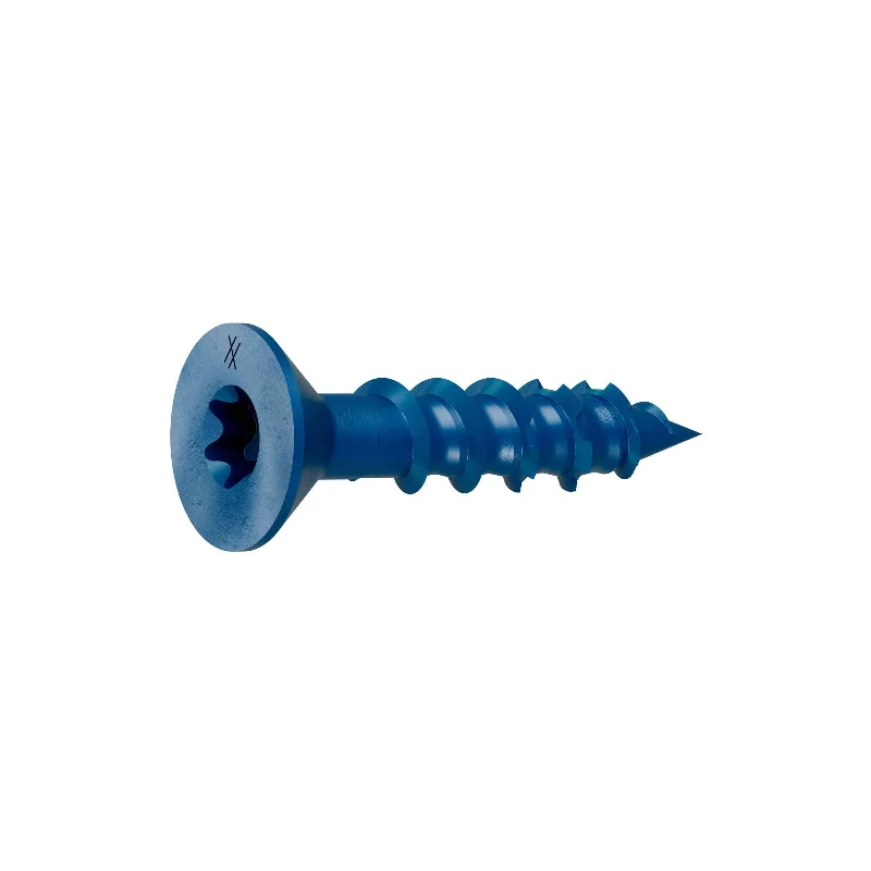 Screws For Team Projects-1/4"-1-1/4" Strong-Tie Flat Head Titen Turbo Screw Anchor, Blue Zinc, Pkg 100