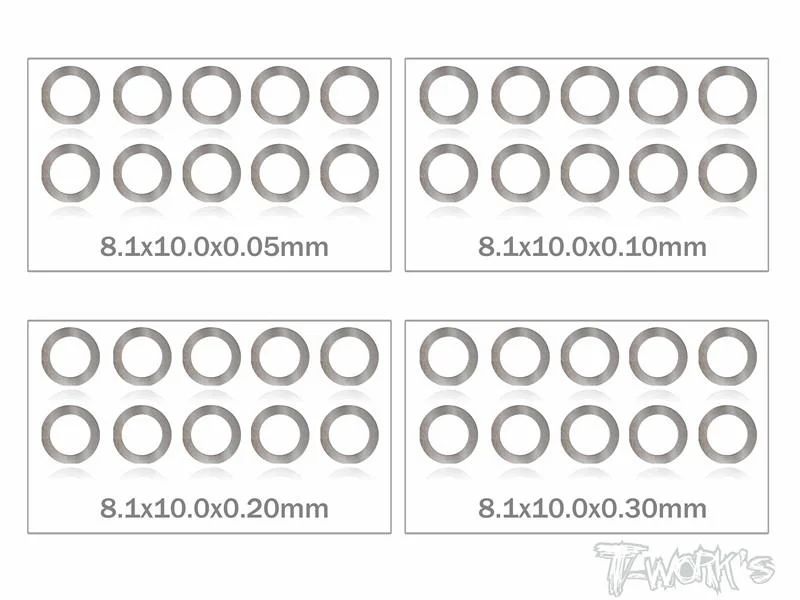 Washers For Junior Kits-MR33 Shim Washer Set 8mm 0.05 / 0.1 / 0.2 / 0.3mm (10ea)  MR33-SH-8