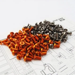 Screws For Longevity-Hiro Seiko 48580 T4'20 Titan/Alum Hex Socket Screw Set...Orange