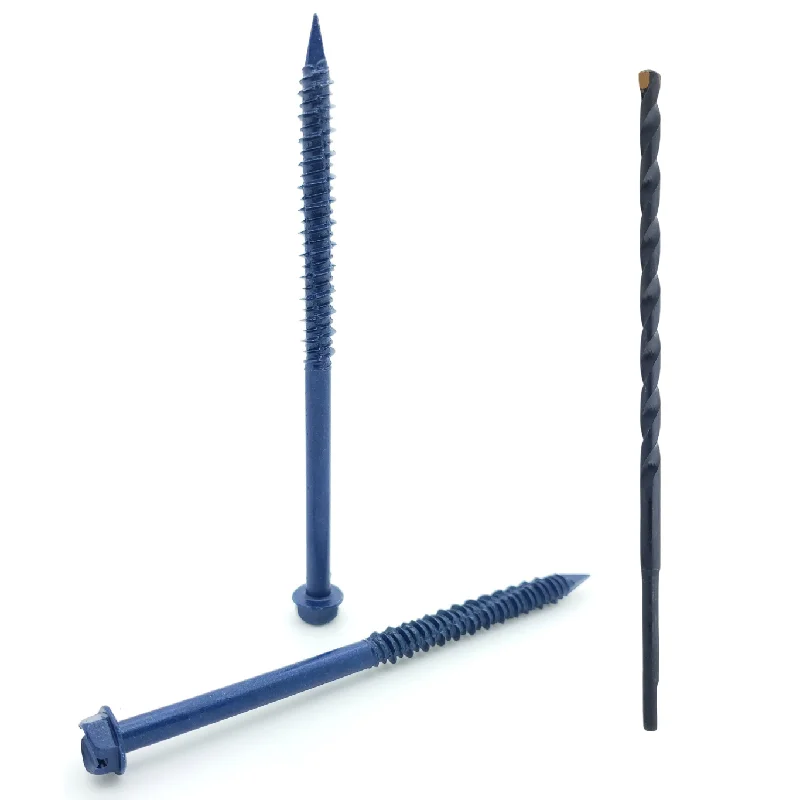 Screws With Quick Turns-100 Qty 1/4" x 4" Hex Head Diamond Tip Concrete Screws To Anchor Masonry, Block & Brick (BCP503)