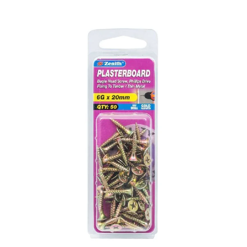 Screws With Free Shipping-Zenith Plasterboard Screw Bugle 6G x 20mm (50pk)