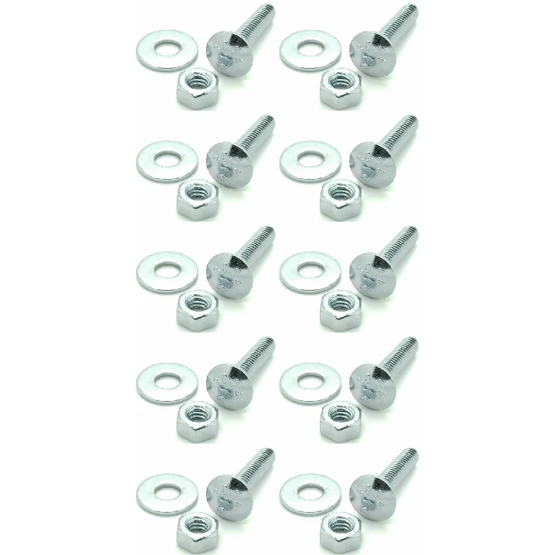 Washers For Quick Fixes-Ten (10) 5/16-18 x 1-1/4" Long Carriage Bolts Set w/ Nuts & Washers (BCP299)