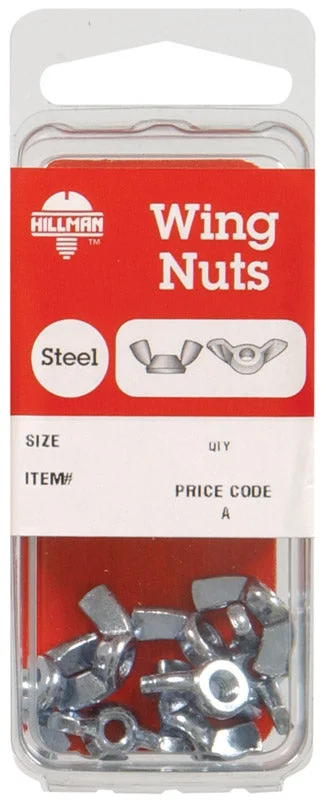 Nuts For Rainy Climates-Hillman 1/4 in. Zinc-Plated Steel SAE Wing Nut 6 pk (Pack of 10)