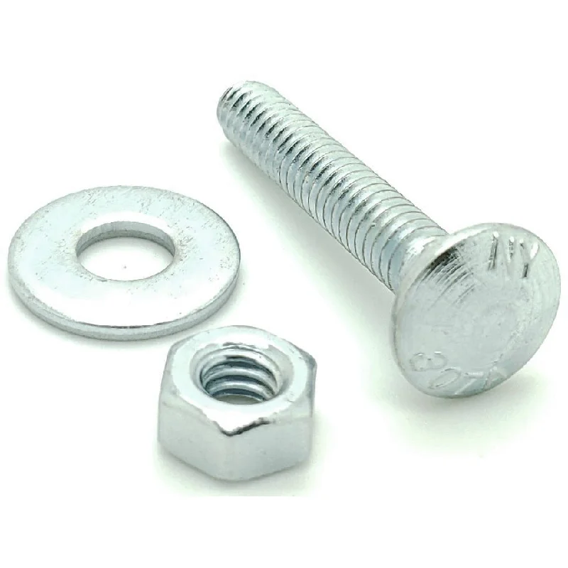 Washers With Anti-Slip Tech-100 Qty 1/4-20 x 1-1/2" Long Carriage Bolts Set w/ Nuts & Washers (BCP282)