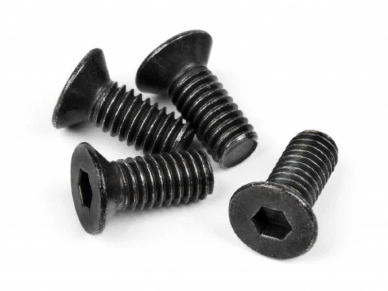 Screws For Extended Projects-HBZ307 RACING FLAT HEAD SCREW M4X10MM (HEX SOCKET/THIN TYPE/4PC)