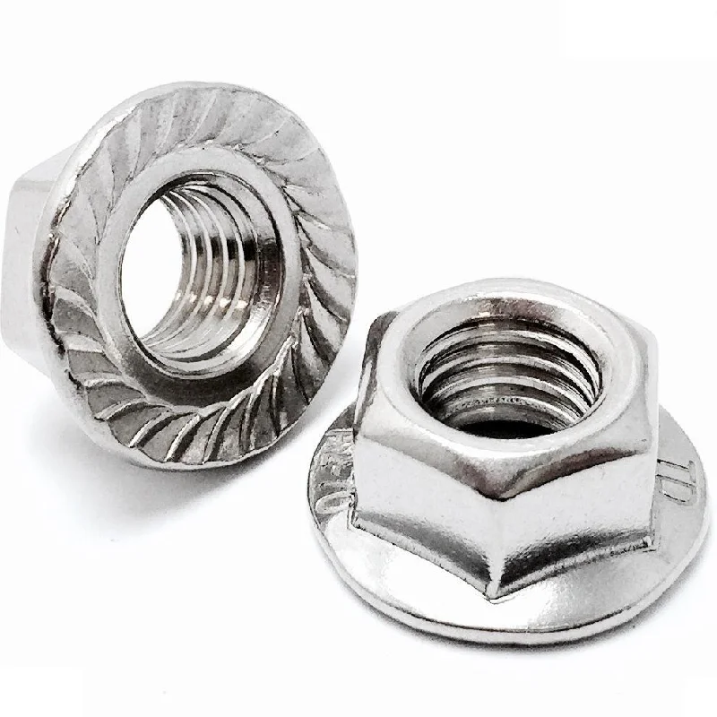 Nuts For Team Projects-U.S. / Inch - Hex Serrated Flange Nuts, Stainless Steel 18-8 (A2)