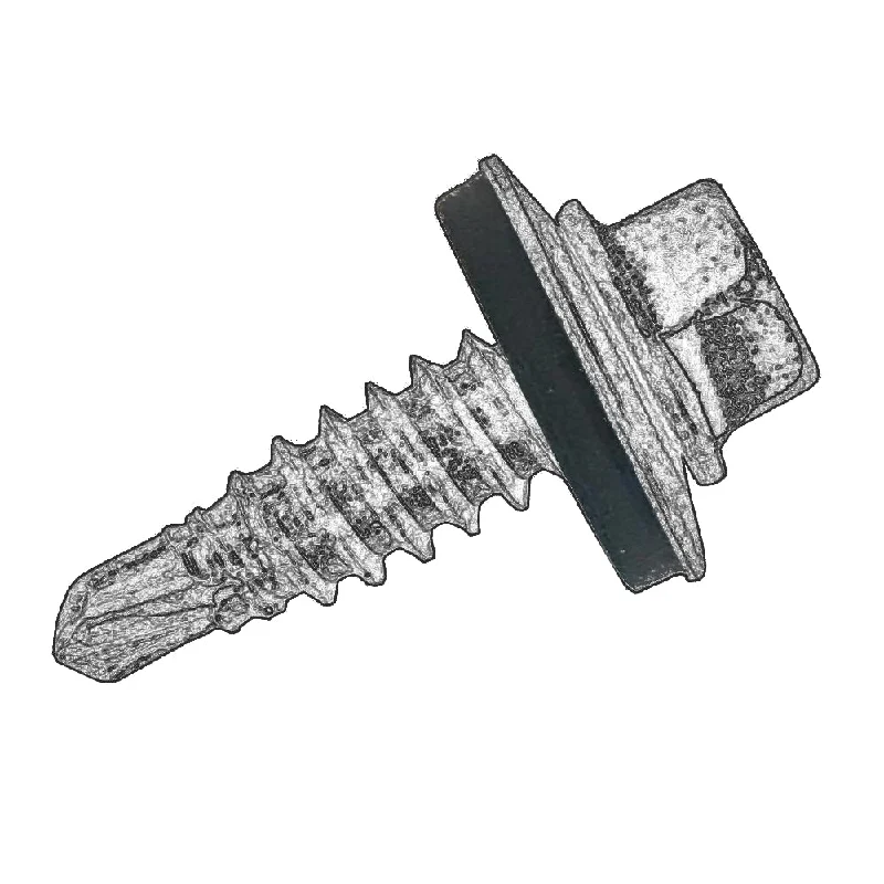 Screws With Machine Threads-Tek #14 x 1" Painted Hex Head Washered Self Drilling / Roofing Screws