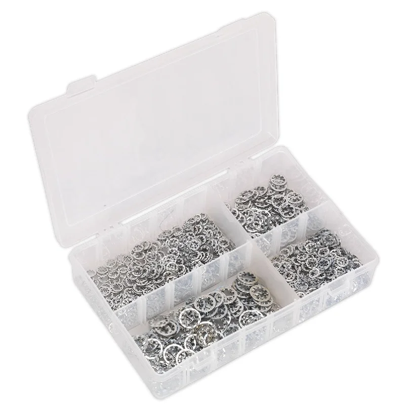 Washers For Summer Repairs-Sealey Lock Washer Assortment 1000pc Serrated Internal M5-M10 Metric