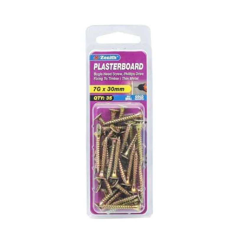 Screws With Modern Design-Zenith Plasterboard Screw Bugle 7G x 30mm (35pk)