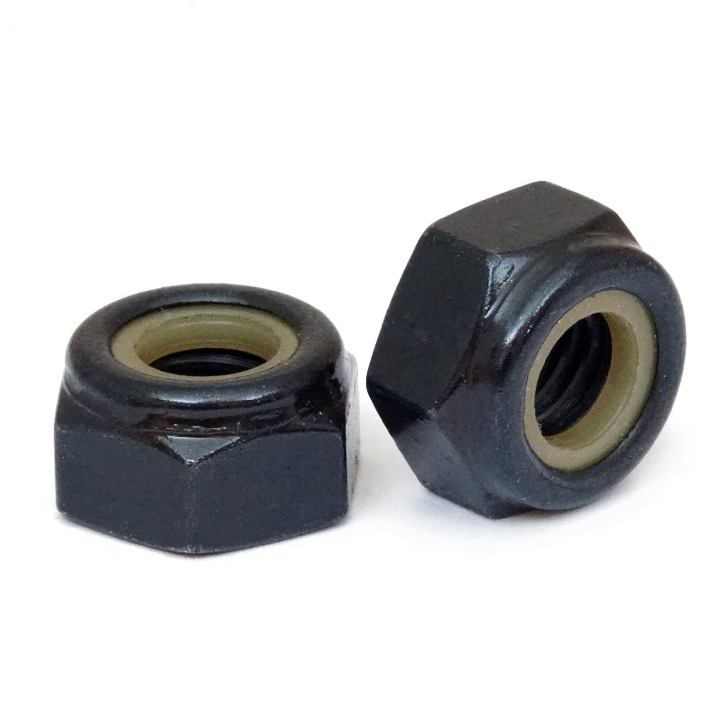 Nuts For Team Repairs-Metric Nylon Insert Hex Lock Nuts - DIN 985 Black Oxide Steel Class 8