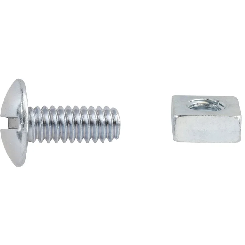 Nuts With Custom Fit-Auveco # 23505 Slotted Truss Head License Plate Screw W/Square Nut 1/4-20 X 9/16". Qty 100.