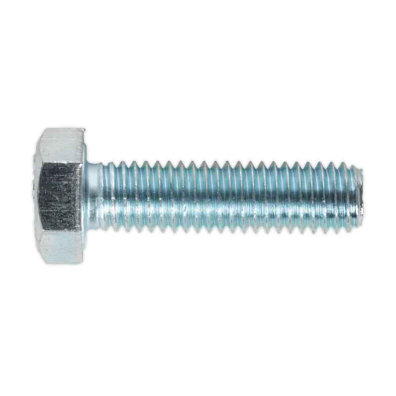 Screws With Coastal Durability-Sealey HT Setscrew M8 x 30mm 8.8 Zinc Pack of 50