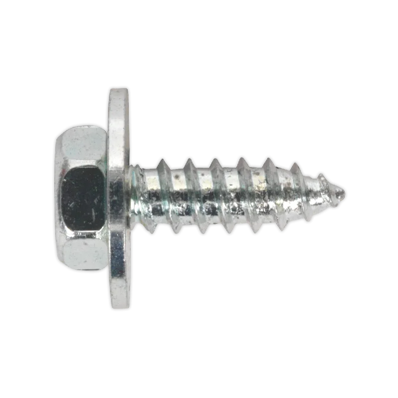 Screws With Premium Quality-Sealey Acme Screw with Captive Washer #8 x 1/2" Zinc Pack of 50