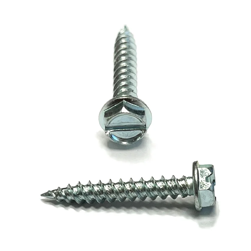 Screws For Plastic Use-Hex Head Sharp Point Zinc Plated Sheet Metal Screws