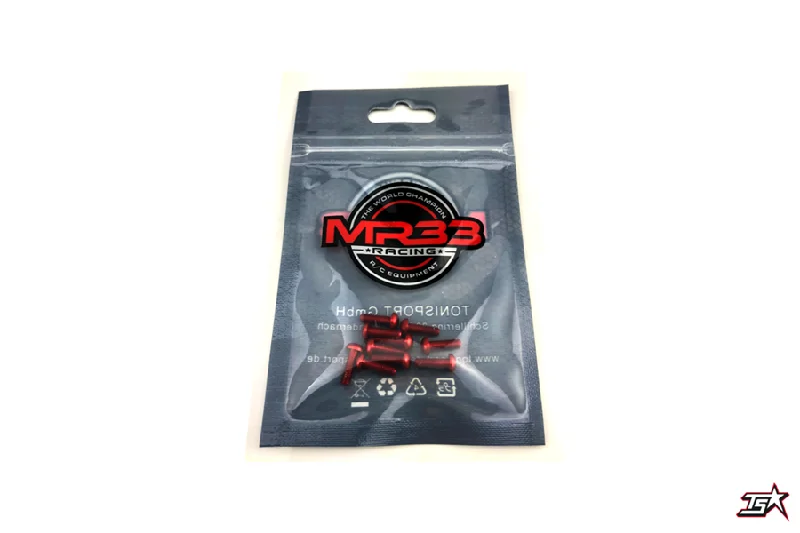 Screws With Stainless Steel-MR33 Aluminum Roundhead Screw Set M3x10 - Red (10) USED-44