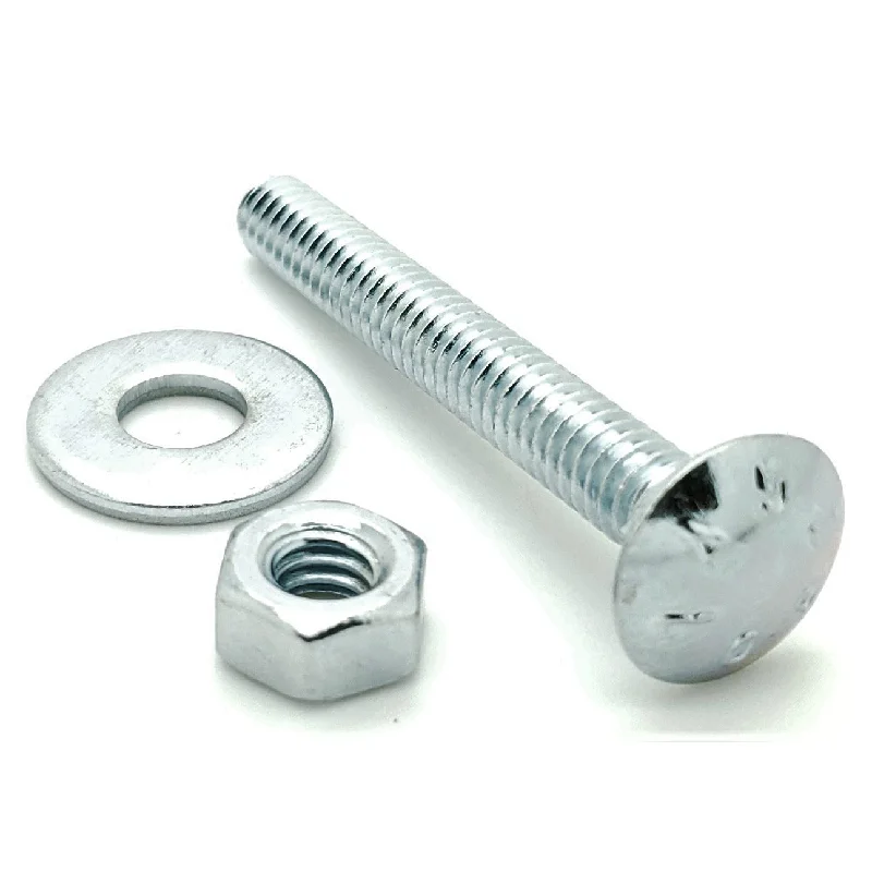 Washers With Fender Style-100 Qty 1/4-20 x 2" Long Carriage Bolts Set w/ Nuts & Washers (BCP284)