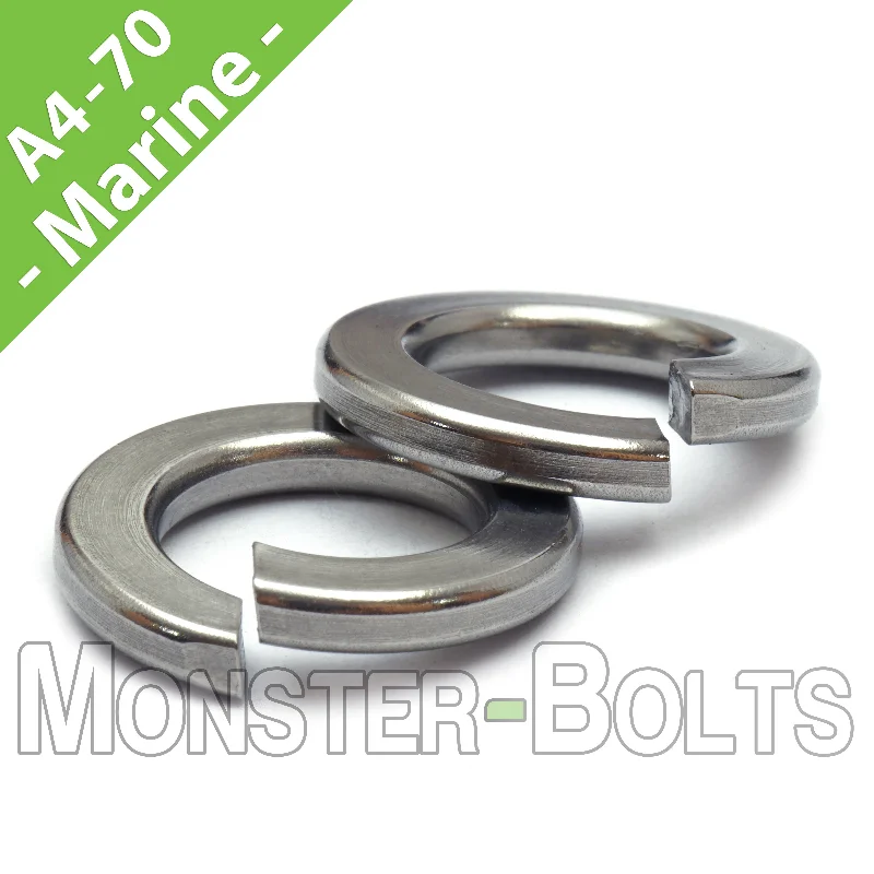 Washers With Premium Quality-Marine Grade Stainless Steel Split Lock Washers, A4 (316) - DIN 127B