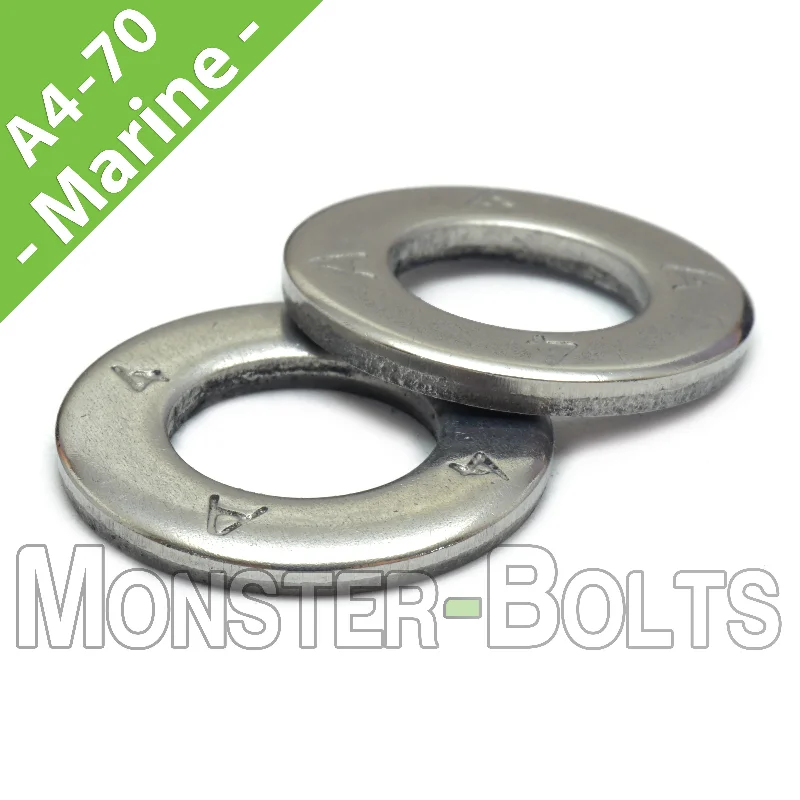 Washers In Black Finish-Marine Grade Stainless Steel Flat Washer, A4 (316) - DIN 125A (125 A)