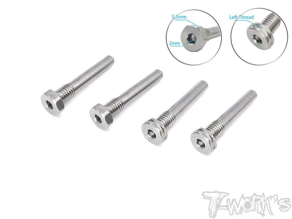 Screws For Summer Builds-TP-119-A 64 Titanium Screw Type Shock Pin Set ( For Team Associated RC8 B3.1/B3.2 ) LT 2pcs. RT 2pcs