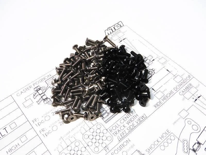 Screws With Premium Quality-Hiro Seiko 48182 - Mugen MTC-1 Titanitum & Aluminium Hex Socket Screw Set black