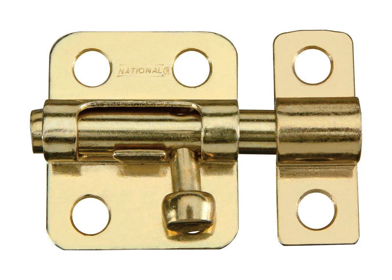 Bolts For Daytime Use-National Hardware Brass-Plated Gold Steel Window Bolt 2 in. L 1 pk