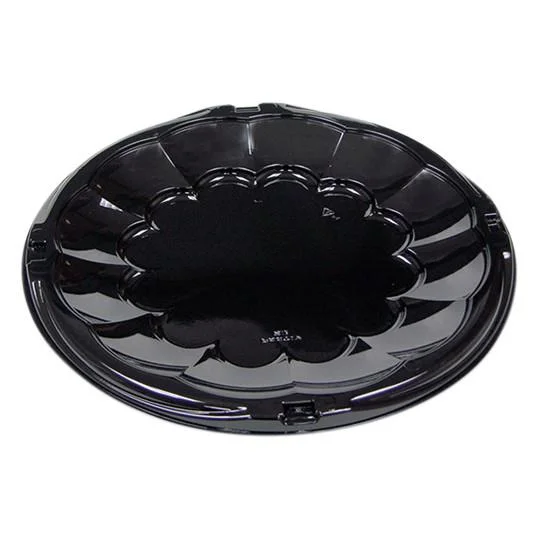 Nuts With Weather Resistance-Round Smartlock Catering Tray - 12" - BLACK - 50 PC