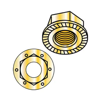 Nuts For Regional Builds-JFAST 75NR8 - 3/4-10  Serrated Flange Hex Lock Nuts Grade 8 Zinc Yellow, Case Quantity: 
100